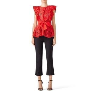 MARISSA WEBB Red Melodie Lace Blouse
